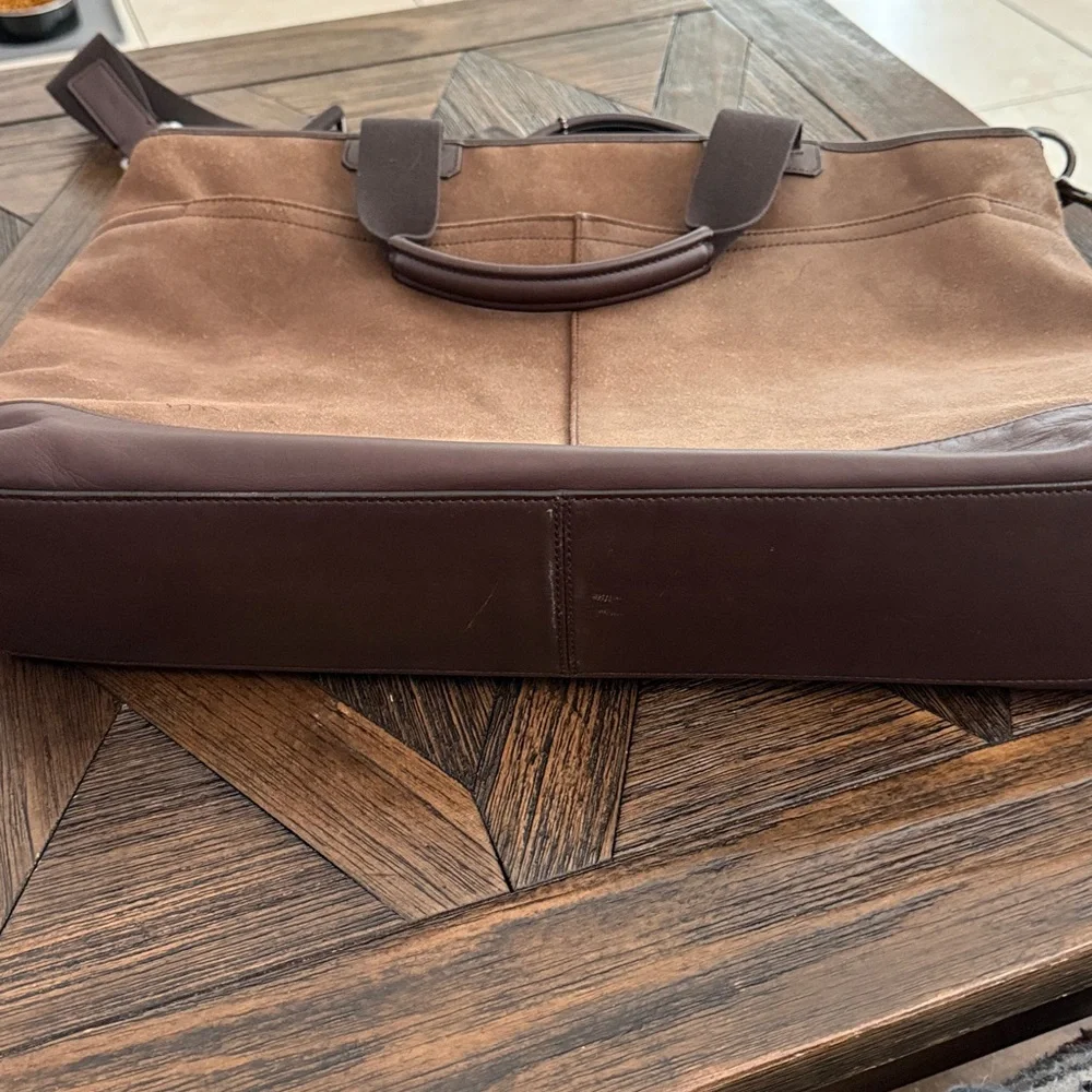 Coach Dark Brown Suede Messenger Bag